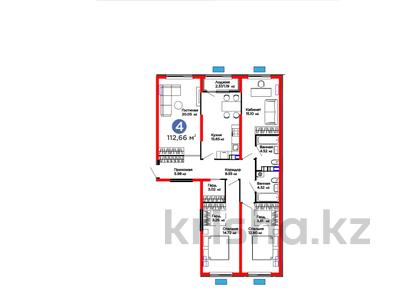 4-бөлмелі пәтер · 112.6 м² · 4/6 қабат, Бауыржана Момышулы 11/14а, бағасы: ~ 67.6 млн ₸ в Алматы, Алатауский р-н