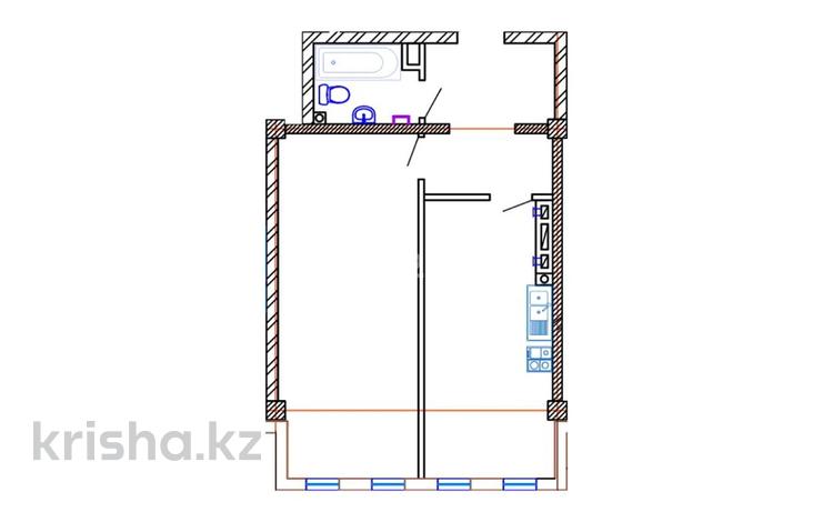 1-комнатная квартира · 43.7 м² · 1/7 этаж, мкр Нурсат, Жилмассив Нурсат за 22 млн ₸ в Шымкенте, Каратауский р-н — фото 35