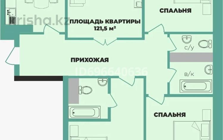 4-бөлмелі пәтер · 121.5 м² · 8/9 қабат, мкр Нурсая, Абулхайыр хана 74/11, бағасы: 55 млн ₸ в Атырау — фото 6