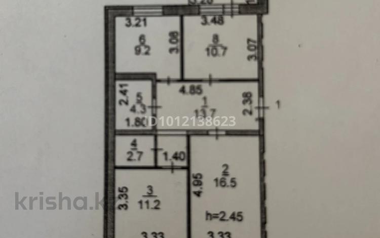 3-бөлмелі пәтер · 69.8 м² · 1/9 қабат, Микрорайон Аэропорт 2, Мкрн Аэропорт 20 — Герасимова, бағасы: 35 млн ₸ в Костанае — фото 2