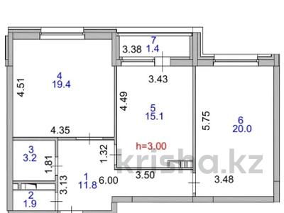 2-комнатная квартира · 72.8 м² · 2/9 этаж, Сатпаева 33 за 36.9 млн ₸ в Астане