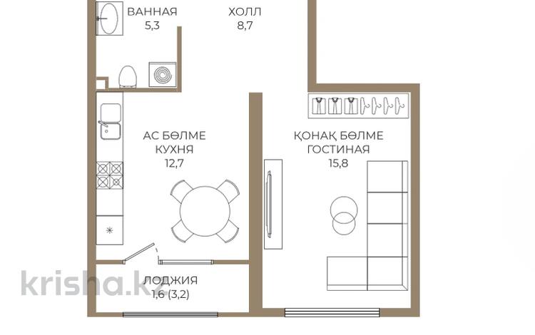 1-бөлмелі пәтер · 44.1 м² · 2/9 қабат, Каныша Сатпаева 90а/1 — КОМИССИЮ НЕ БЕРЕМ !!!, бағасы: ~ 33.3 млн ₸ в Алматы, Бостандыкский р-н — фото 11