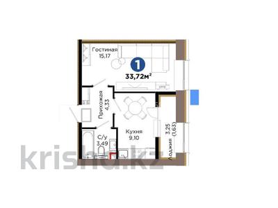 1-комнатная квартира · 34 м² · 6/12 этаж, Хусейн бен Талал 1, 11/1-2 за 23.5 млн ₸ в Астане, Нура р-н
