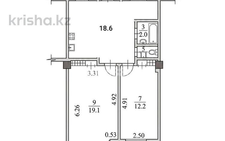 2-комнатная квартира · 56 м² · 5/9 этаж, Молдагуловой 32 — Абылай Хана за 46 млн ₸ в Алматы, Алмалинский р-н — фото 11