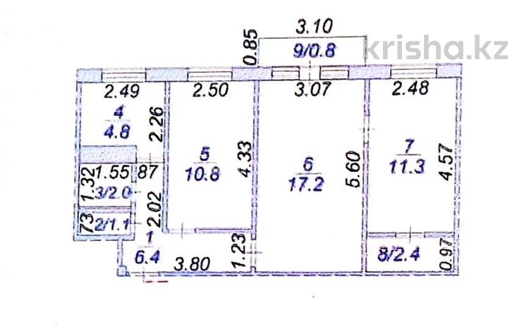 3-бөлмелі пәтер · 56.8 м² · 2/5 қабат, Валиханова 5, бағасы: 13 млн ₸ в Темиртау — фото 2