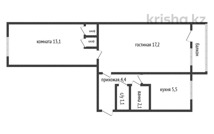 2-бөлмелі пәтер · 45 м² · 3/5 қабат, Текстильщиков, бағасы: 14.5 млн ₸ в Костанае — фото 10