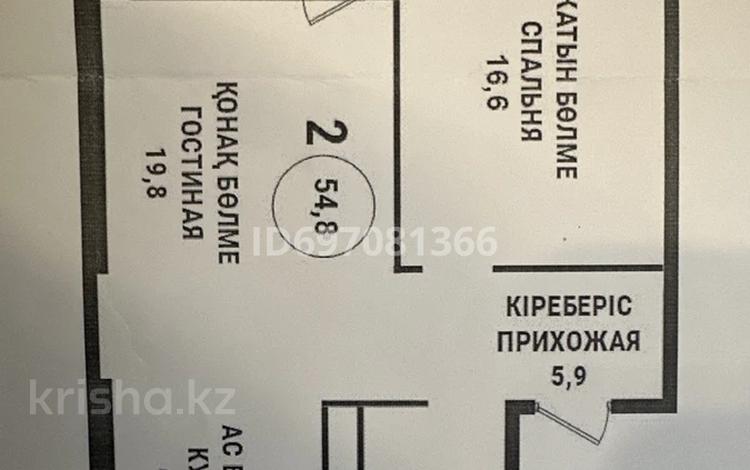 2-бөлмелі пәтер, 54.8 м², 2/21 қабат, Аль-Фараби Пятно5 — Сейфуллина, бағасы: 63 млн 〒 в Алматы, Бостандыкский р-н — фото 2