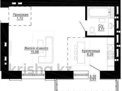 1-комнатная квартира · 28 м² · 4/9 этаж, Шоссе Коргалжын за 14 млн 〒 в Астане, Нура р-н