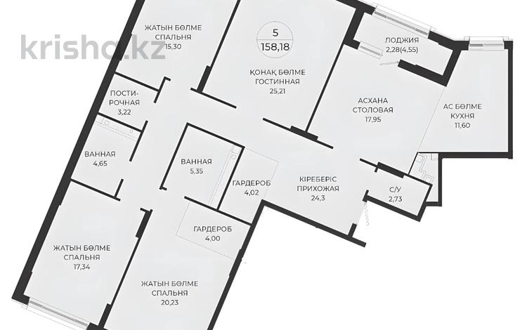 5-комнатная квартира · 161 м² · 2/8 этаж, А 32 2Б — БЕЗ КОМИССИИ за ~ 156.3 млн ₸ в Астане, Сарайшык р-н — фото 29