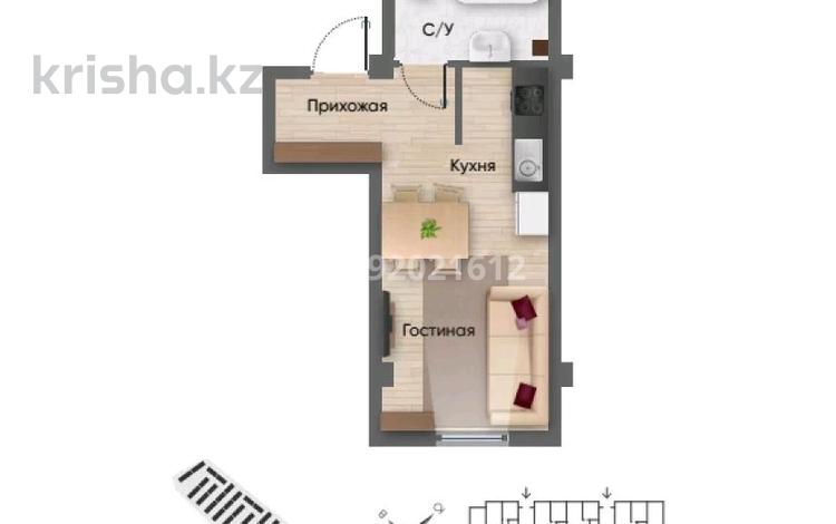 1-комнатная квартира, 24 м², 3/3 этаж, Устирт 5/4 за 12.4 млн 〒 в Алматы, Алатауский р-н — фото 2
