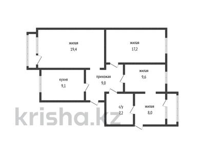 4-комнатная квартира · 81.5 м² · 3/5 этаж, 7 микрорайон 4 за 19 млн 〒 в Лисаковске