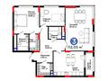 3-комнатная квартира · 112.05 м², Бухар жырау 20 за ~ 113.2 млн 〒 в Астане, Нура р-н — фото 3