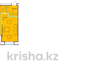 1-комнатная квартира, 39.4 м², 3/5 этаж, кошкарбаева 39 за ~ 11.8 млн 〒 в Кокшетау