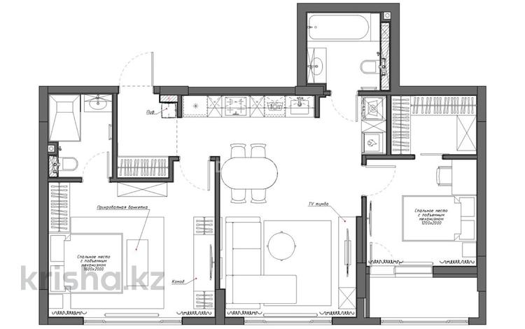 3-комнатная квартира · 75.2 м² · 2/13 этаж, Туран 39 за 68 млн ₸ в Астане, Нура р-н — фото 5
