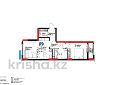 2-бөлмелі пәтер · 50.32 м² · 8/12 қабат, Турар Рыскулов 18/1 — КЛЮЧИ НА РУКАХ!!!, бағасы: 39 млн ₸ в Астане, Есильский р-н