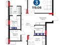 3-бөлмелі пәтер · 120 м² · 3/9 қабат, Динмухамед Конаев 3, бағасы: 115 млн ₸ в Астане, Есильский р-н