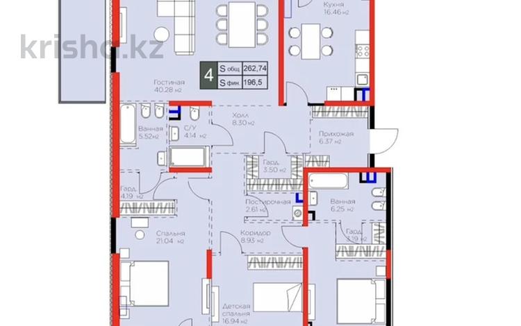 4-бөлмелі пәтер · 200 м² · 1/3 қабат, мкр Горный Гигант, Оспанова 1а/11, бағасы: 300 млн ₸ в Алматы, Медеуский р-н — фото 3
