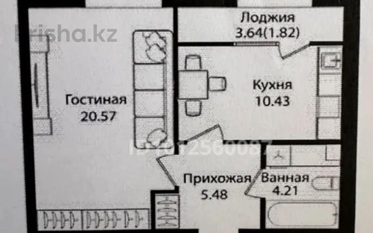 1-комнатная квартира · 43 м² · 8/10 этаж, Улица Чингиз Айтматов, 79/1 79/1 за 23 млн ₸ в Астане, Сарыарка р-н — фото 2