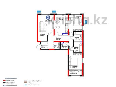 3-бөлмелі пәтер · 100 м² · 3/14 қабат, Байтерекова, бағасы: ~ 54.4 млн ₸ в Шымкенте, Каратауский р-н