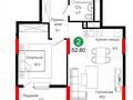 2-бөлмелі пәтер · 52.8 м² · 5/22 қабат, Сыганак 26/2, бағасы: ~ 39 млн ₸ в Астане, Нура р-н — фото 2