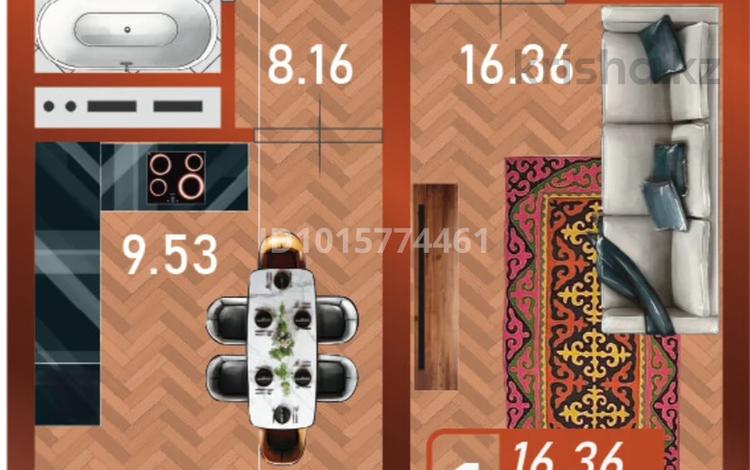 1-комнатная квартира · 40.35 м² · 9/14 этаж, Сафуан Шаймерденов 1 — Вокзал “Рұрлы жол” за 21 млн ₸ в Астане, Сарайшык р-н — фото 2