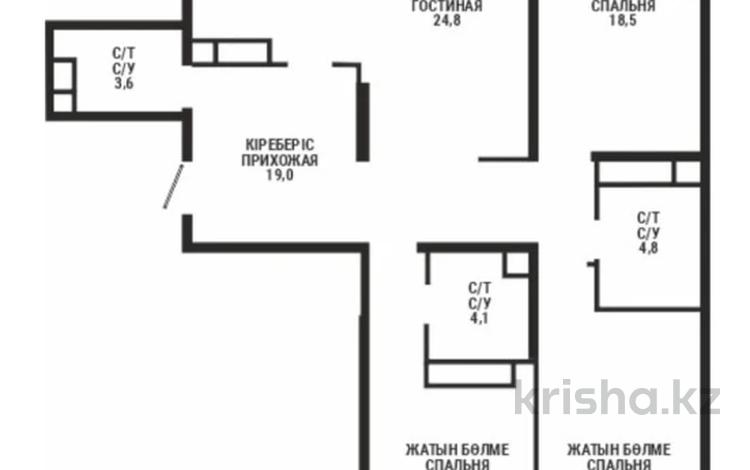 4-комнатная квартира, 123.3 м², 6/15 этаж, Манаса 109а