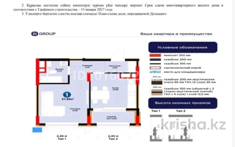 1-бөлмелі пәтер · 37.99 м² · 5/13 қабат, Е-899 7, бағасы: 35 млн ₸ в Астане, Нура р-н — фото 2