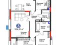 3-бөлмелі пәтер · 104.31 м² · 4/17 қабат, Толе би 54/1, бағасы: 102 млн ₸ в Астане, Нура р-н — фото 3