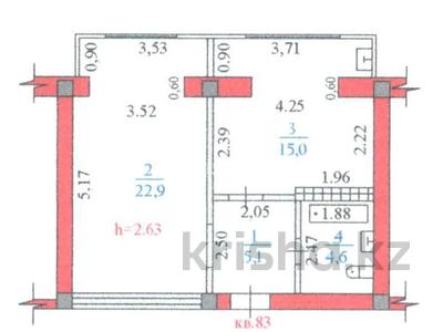 1-комнатная квартира · 47.6 м² · 9/9 этаж, Аль Фараби — Река Есентай за 37 млн 〒 в Алматы, Бостандыкский р-н