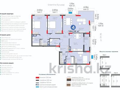 4-бөлмелі пәтер · 145 м² · 8/9 қабат, Е-899 САМАЯ ШИКАРНАЯ КВАРТИРА 3, бағасы: ~ 129.8 млн ₸ в Астане, Нура р-н