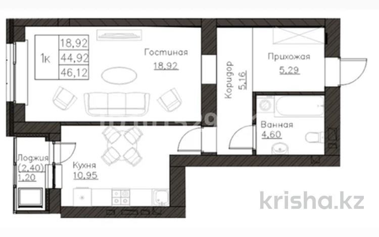 1-бөлмелі пәтер · 46.5 м² · 7/9 қабат, Калдаякова 51, бағасы: ~ 23.3 млн ₸ в Астане, Сарайшык р-н — фото 7
