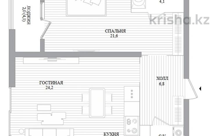 2-комнатная квартира · 69.3 м² · 5/9 этаж, Аль-Фараби 69 за 114.8 млн ₸ в Алматы, Бостандыкский р-н — фото 2