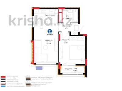 2-бөлмелі пәтер · 46 м² · 8/9 қабат, Кенесары 54 — Кенесары -Асан Кайгы, бағасы: 35 млн ₸ в Астане, р-н Байконур