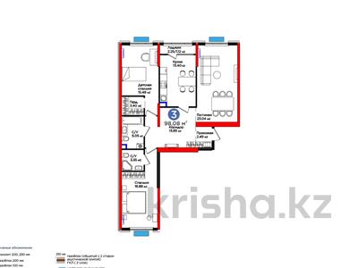 3-комнатная квартира, 98.07 м², 2/16 этаж, Нурсултана Назарбаева — скидка за ~ 50 млн 〒 в Шымкенте