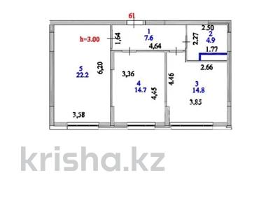 2-комнатная квартира · 64.2 м² · 5/17 этаж, Е882 15Б за 47 млн ₸ в Астане, Нура р-н