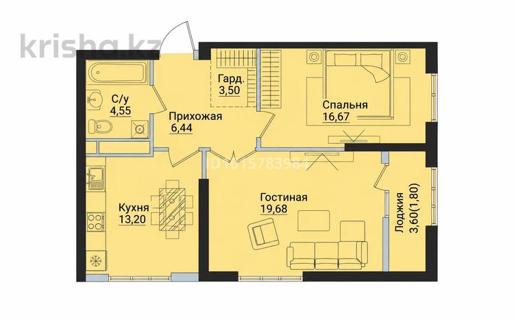 2-комнатная квартира · 65.84 м² · 6/12 этаж, тлендиева — тлендиева есенжанова за 58.9 млн ₸ в Алматы, Бостандыкский р-н — фото 2