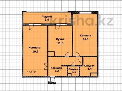 2-комнатная квартира, 66 м², 5/14 этаж, Кабанбай батыра 48 за 33 млн 〒 в Астане, Есильский р-н