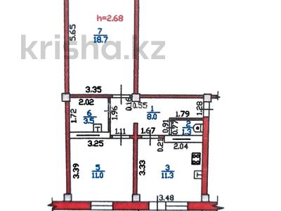 2-бөлмелі пәтер · 54.8 м² · 2/9 қабат, Ақсай-3Б ш/а., бағасы: 36 млн ₸ в Алматы, Ауэзовский р-н