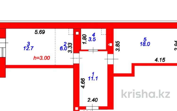 2-комнатная квартира · 55 м² · 12/13 этаж, Каршыга Ахмедьярова 2 за 27 млн ₸ в Астане, Алматы р-н — фото 3