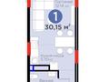 1-бөлмелі пәтер · 30.15 м² · 2/9 қабат, мкр Нурсая, Абулхайр-хана 51В, бағасы: 25 млн ₸ в Атырау — фото 2