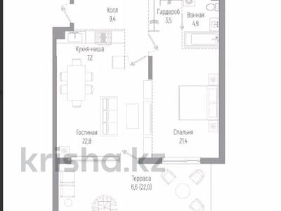 2-комнатная квартира · 78.5 м² · 1/3 этаж, Мкр. Мирас — 1 ЭТАЖ С ОГРОМНОЙ ТЕРАССОЙ! за 125.6 млн ₸ в Алматы, Бостандыкский р-н