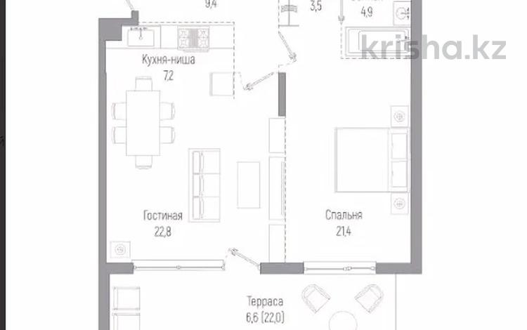 2-комнатная квартира · 78.5 м² · 1/3 этаж, Мкр. Мирас — 1 ЭТАЖ С ОГРОМНОЙ ТЕРАССОЙ! за 125.6 млн ₸ в Алматы, Бостандыкский р-н — фото 2