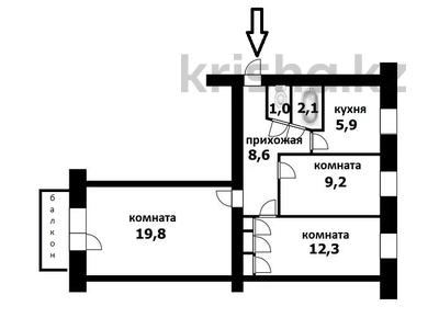 3-комнатная квартира · 61 м² · 3/5 этаж, Крылова 41 за 25.9 млн ₸ в Усть-Каменогорске