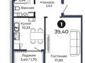 1-комнатная квартира · 39.4 м², Толе би 21 за 22 млн ₸ в Астане, Нура р-н