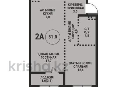 2-комнатная квартира · 51 м² · 2/9 этаж, Ботакоз 5 БЕЗ КОМИССИИ за ~ 31.2 млн ₸ в Алматы, Алатауский р-н
