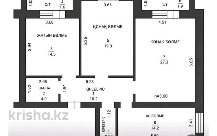 3-бөлмелі пәтер · 101 м² · 3/10 қабат, мкр. Алтын орда, Алтын Орда, бағасы: 29.5 млн ₸ в Актобе — фото 2