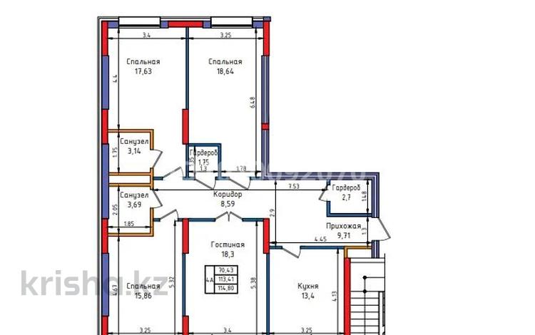 4-комнатная квартира · 114.8 м², Казыбек би 1/3 за ~ 51.7 млн ₸ в Усть-Каменогорске — фото 2