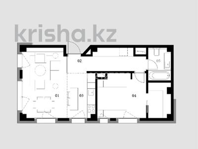 2-комнатная квартира · 56 м² · 2/3 этаж, мкр Рахат, Мкр.Рахат, ул.Культобе уч.№1, уч№24 за 52 млн ₸ в Алматы, Наурызбайский р-н