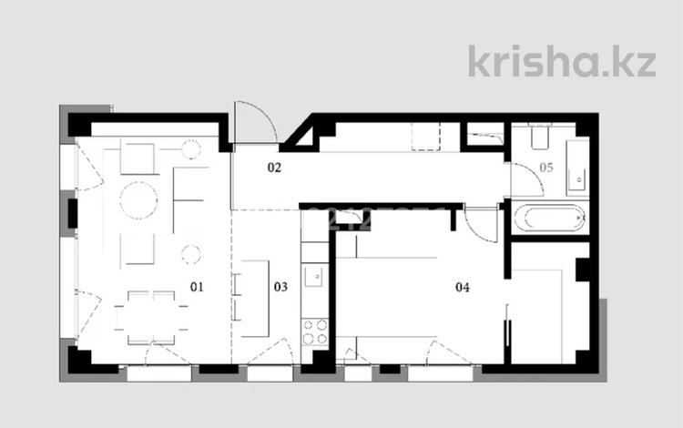 2-комнатная квартира · 56 м² · 2/3 этаж, мкр Рахат, Мкр.Рахат, ул.Культобе уч.№1, уч№24 за 52 млн ₸ в Алматы, Наурызбайский р-н — фото 2