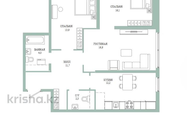 3-бөлмелі пәтер · 78.4 м² · 8/22 қабат, Толе би 19а — БЕЗ КОМИССИИ / РАССРОЧКИ / ПЕРВАЯ ЛИНИЯ / КЛАССНЫЕ АКЦИИ / БОЛЬШОЙ ВЫБОР, бағасы: ~ 37.5 млн ₸ в Астане, Нура р-н — фото 7